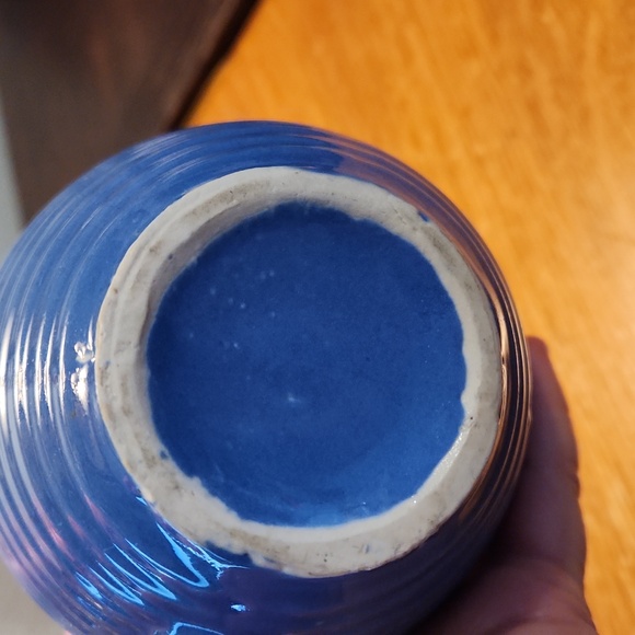 Vintage Pottery Beehive Ringware Small Blue Pitcher - Picture 6 of 6